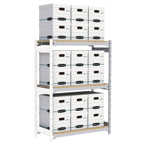 &eacute;tag&egrave;re-classeur de grande largeur, Acier, 3 Tablettes, 42" la x 18" p x 60" h, Ensemble Ajout Moffatt Supply & Specialties