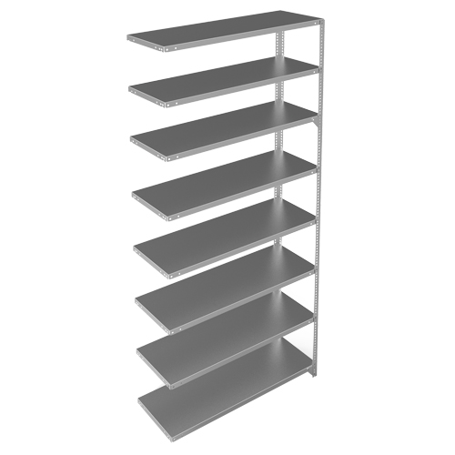 &eacute;l&eacute;ment de rayonnage, Acier galvanis&eacute;, Montant &agrave; fente, Ajout, 48" la x 96" h x 15" p Moffatt Supply & Specialties