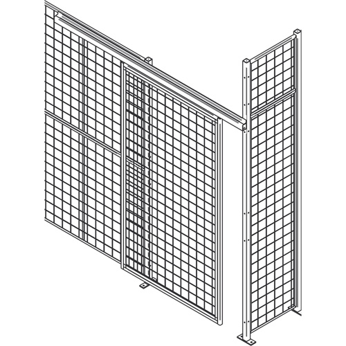 Porte &agrave; glissi&egrave;re robuste pour cloison en treillis m&eacute;tallique, 4' la x 8' h Moffatt Supply & Specialties