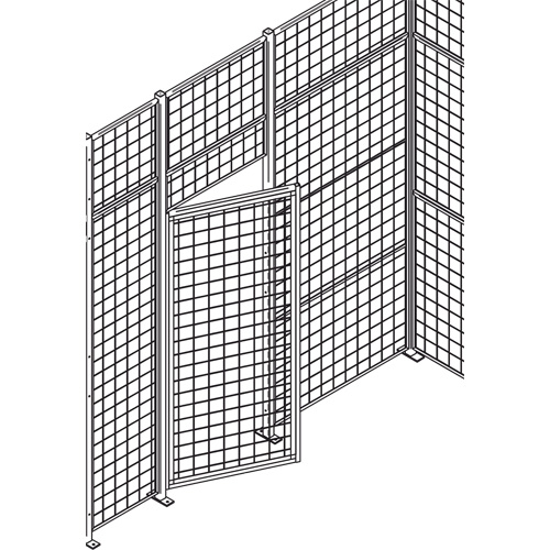 Heavy-Duty Wire Mesh Partition Swing Door, 3' W x 7' H Moffatt Supply & Specialties