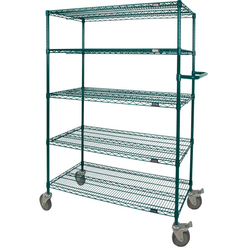 Wire Shelf Push Cart, Epoxy Finish, 36" x 69" x 24", 600 lbs. Capacity Moffatt Supply & Specialties