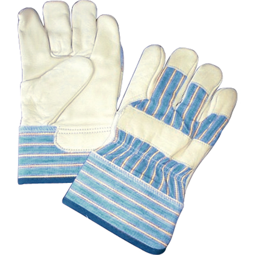 Lined Gloves, One Size, Grain Cowhide Palm, Cotton Fleece Inner Lining Moffatt Supply & Specialties