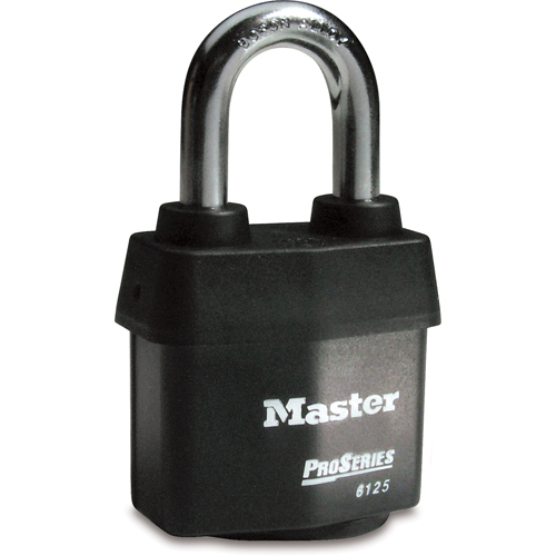 ProSeries&reg; Weather Tough&reg; Padlock, Black, Keyed Different, Laminated Steel, 2-3/8" Width Moffatt Supply & Specialties