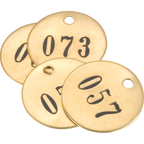 Numbered Tags, # 176-200, Brass, 1" dia Moffatt Supply & Specialties