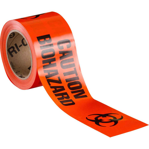 Barricade Tape, English, 3" W x 200' L, 3 mils, Black on Orange Moffatt Supply & Specialties