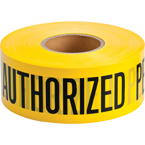 Barricade Tape, English, 3" W x 1000' L, 2 mils, Black on Yellow Moffatt Supply & Specialties
