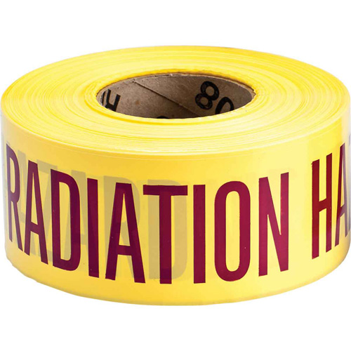 Barricade Tape, English, 3" W x 200' L, 3 mils, Magenta on Yellow Moffatt Supply & Specialties