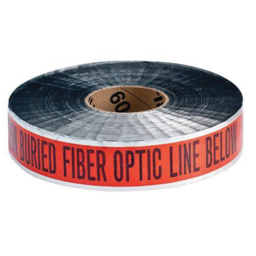 "Fiber Optic Line" Identoline&reg; Underground Warning Tape, 2" W x 1000' L, Black on Orange Moffatt Supply & Specialties
