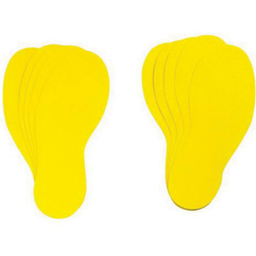 &eacute;tiquettes pour marquage des planchers, Empreinte de pas, 12" lo x 3,75" la, Jaune, Vinyle Moffatt Supply & Specialties