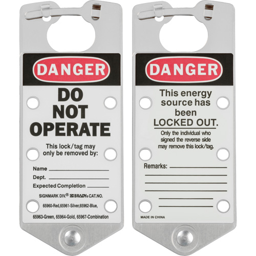 Labeled Lockout Hasps, Silver Moffatt Supply & Specialties