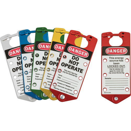 Labeled Lockout Hasps, Blue/Green/Red/Silver/Yellow Moffatt Supply & Specialties