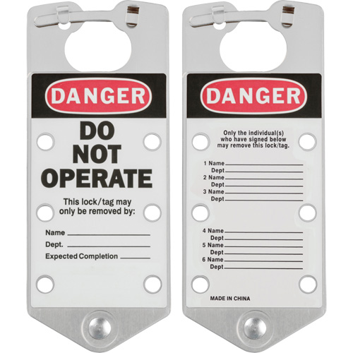 Labeled Lockout Hasps, Silver Moffatt Supply & Specialties