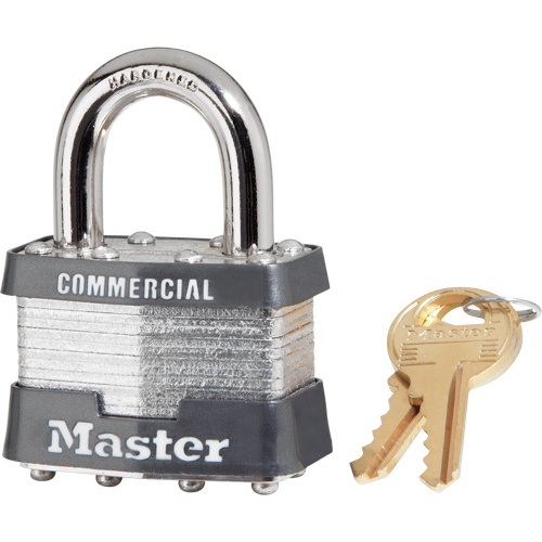 Laminated Padlock, Silver, Keyed Alike, Laminated Steel, 1-3/4" Width Moffatt Supply & Specialties