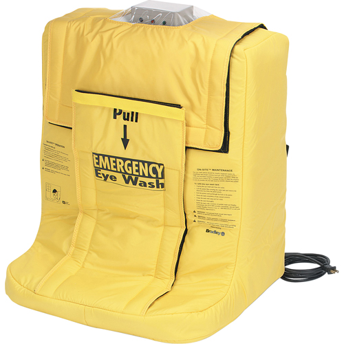 Douche oculaire On-Site avec enveloppe chauffante, Aliment&eacute; par gravit&eacute;, Capacit&eacute; 7 gal., Conformit&eacute; ANSI Z358.1 Moffatt Supply & Specialties