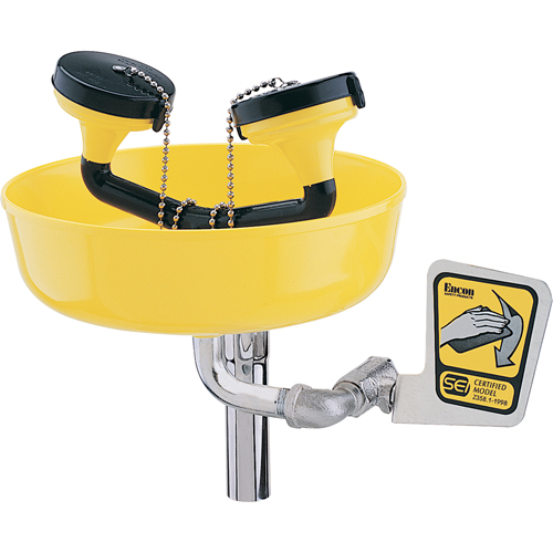 Eyewash Station, Supply Pipe Mount Installation, Plastic Bowl Moffatt Supply & Specialties