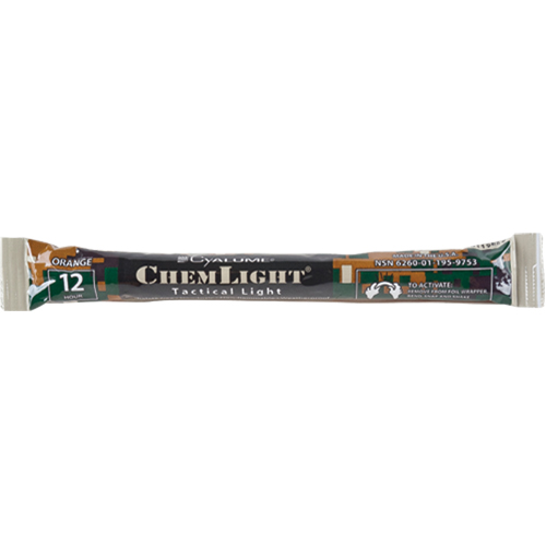 B&acirc;tons de s&eacute;curit&eacute; luminescents Cyalume 6", Orange, Dur&eacute;e 12 h Moffatt Supply & Specialties