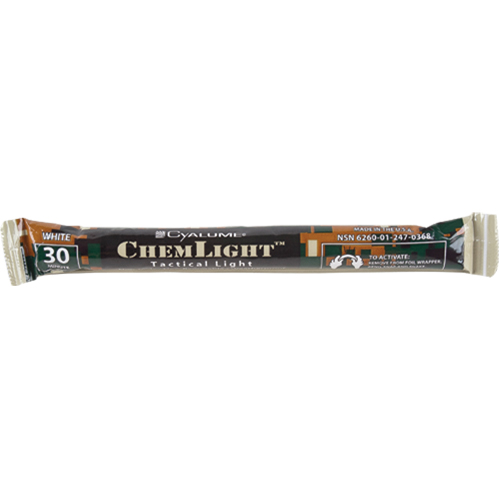 B&acirc;tons de s&eacute;curit&eacute; luminescents Cyalume 6", Blanc, Dur&eacute;e 30 min Moffatt Supply & Specialties