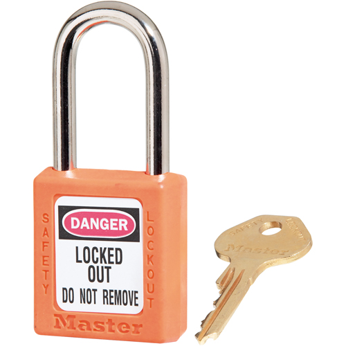 Cadenas de s&eacute;curit&eacute; Zenex 410, Orange, Cl&eacute;s diff&eacute;rentes, Thermoplastique, Largeur de 1-1/2" Moffatt Supply & Specialties