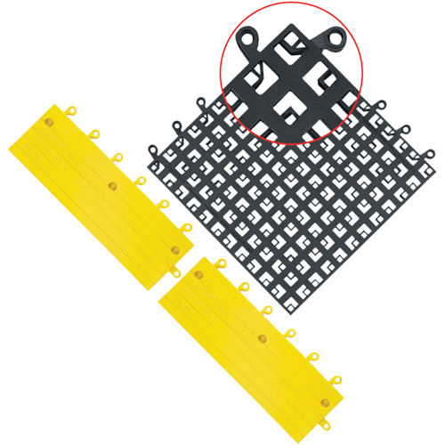 ErgoDeck&reg; Mat No. 560, PVC, 1-1/2' W x 1-1/2' L, 7/8" Thick, Black Moffatt Supply & Specialties