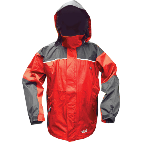 Manteaux d'ext&eacute;rieur imperm&eacute;ables Tempest, Polyester/PVC, Petit, Charbon/Rouge Moffatt Supply & Specialties