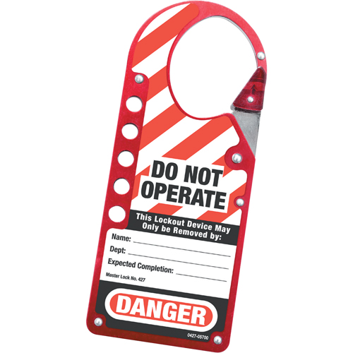 Labeled Snap-on Hasps, Red Moffatt Supply & Specialties