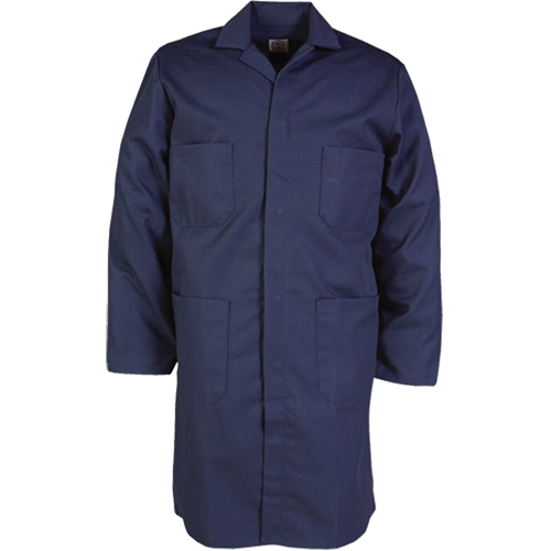 100% Cotton Shop Coats, Cotton, Size 34, Navy Blue Moffatt Supply & Specialties