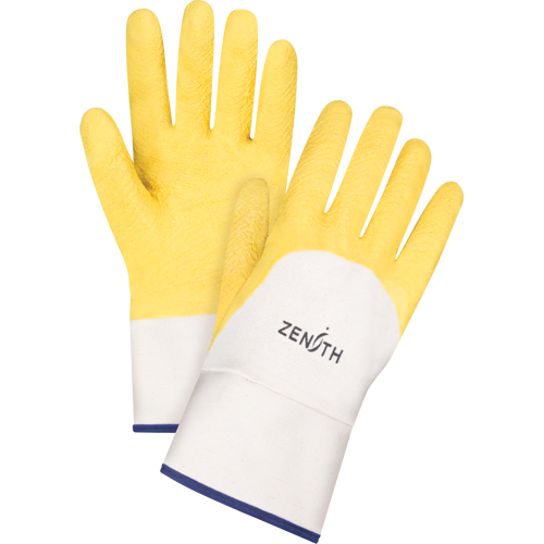 Gants enduits au fini rugueux, 10/T-Grand, R&ecirc;vetement Latex de caoutchouc, Enveloppe en Coton Moffatt Supply & Specialties