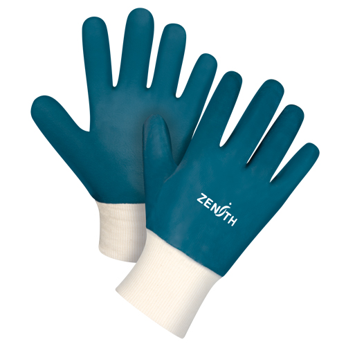 Heavyweight Knit Wrist Gloves, 8/Medium, Nitrile Coating, Cotton Shell Moffatt Supply & Specialties