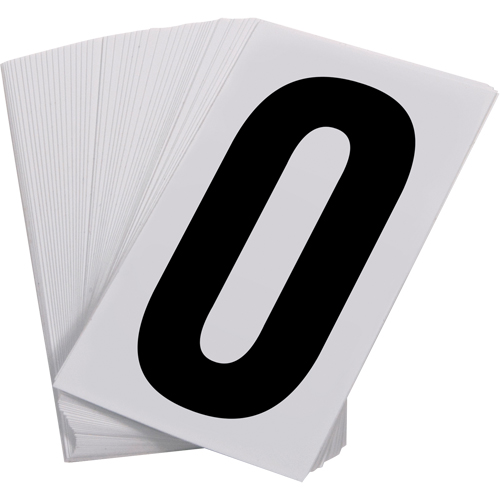 Num&eacute;ros autocollants, 0, 3-1/2" h, Noir sur blanc Moffatt Supply & Specialties