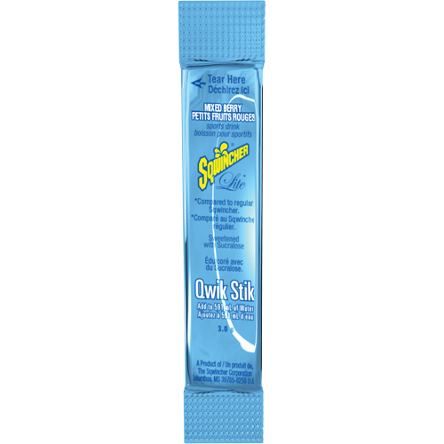 Sqwincher&reg; ZERO&reg; Qwik Stik Rehydration Drink, Powder, Mixed Berry Moffatt Supply & Specialties