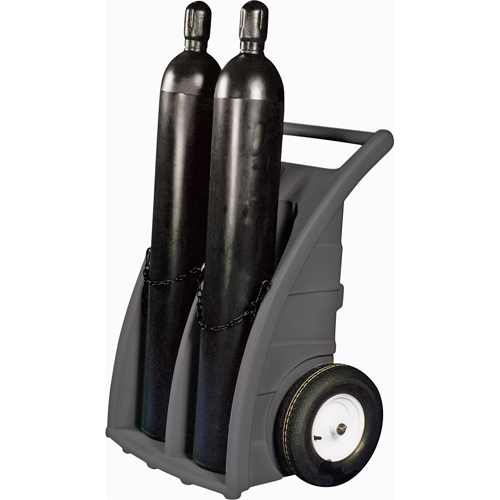 Dual-Cylinder Dollies, Rubber Wheels, 23" W x 12"L Base, 500 lbs. Moffatt Supply & Specialties