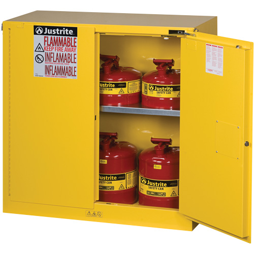 Sure-Grip&reg; Ex Flammable Storage Cabinets, 30 gal., 2 Door, 43" W x 44" H x 18" D Moffatt Supply & Specialties