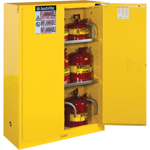 Sure-Grip&reg; Ex Flammable Storage Cabinets, 45 gal., 2 Door, 43" W x 65" H x 18" D Moffatt Supply & Specialties
