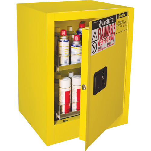 Armoire de s&eacute;curit&eacute; d'&eacute;tabli pour produits inflammables EX Sure-Grip, 24 gal., 1 Porte(s), 21" La x 27" h x 18" p Moffatt Supply & Specialties