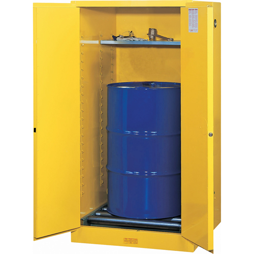 Sure-Grip&reg; EX Vertical Drum Storage Cabinets, 55 US gal. Cap., Yellow Moffatt Supply & Specialties