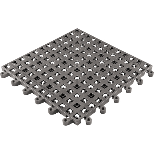 ErgoDeck&reg; General Purpose No. 564 Matting, PVC, 1-1/2' W x 1-1/2' L, 7/8" Thick, Charcoal Moffatt Supply & Specialties