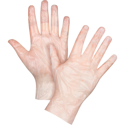 Gants jetables &eacute;conomiques, Moyen, Poly&eacute;thyl&egrave;ne, 1 mil, Sans poudre, Transparent Moffatt Supply & Specialties