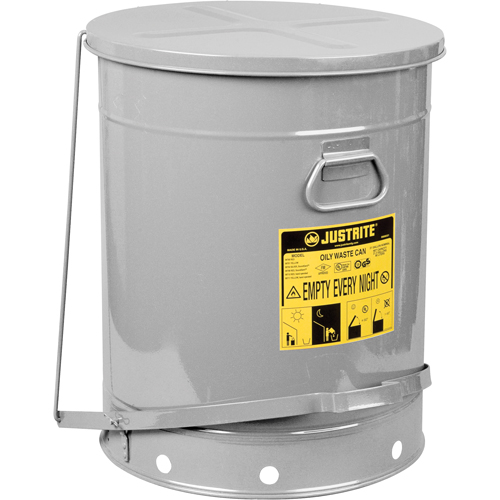 Oily Waste Cans, FM Approved/UL Listed, 21 US gal., Silver Moffatt Supply & Specialties