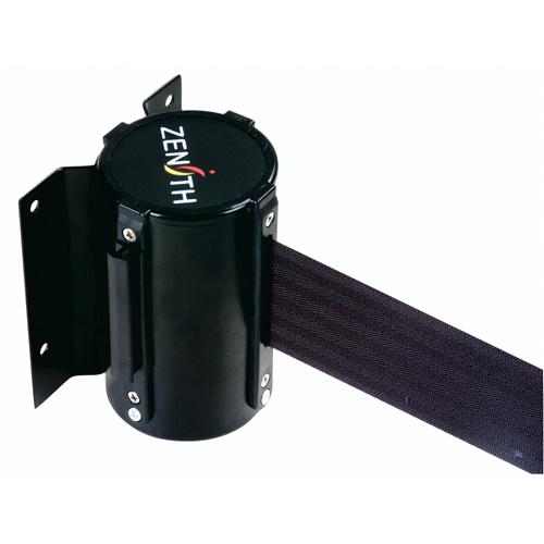 Barri&egrave;re &agrave; fixation murale, Acier, Fixation par vis, 12', Ruban Noir Moffatt Supply & Specialties