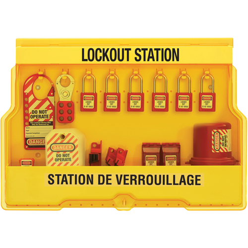 Postes de verrouillage &eacute;lectrique, Cadenas Thermoplastique, Capacit&eacute; de 16, Cadenas Compris Moffatt Supply & Specialties