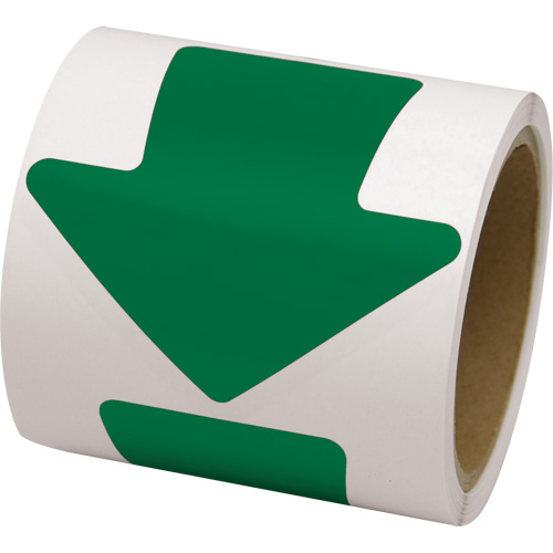 Coloured Floor Marking Decals, Arrow, 4" L x 4" W, Green, Vinyl Moffatt Supply & Specialties