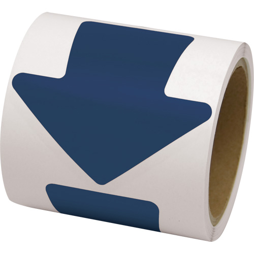 Coloured Floor Marking Decals, Arrow, 4" L x 4" W, Blue, Vinyl Moffatt Supply & Specialties