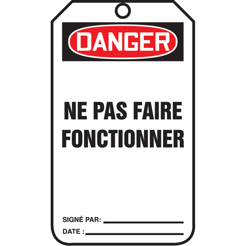 Lockout Tags, Cardstock, 3-1/8" W x 5-7/8" H, French Moffatt Supply & Specialties