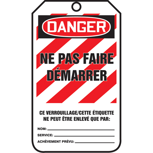 Lockout Tags, Cardstock, 3-1/8" W x 5-7/8" H, French Moffatt Supply & Specialties