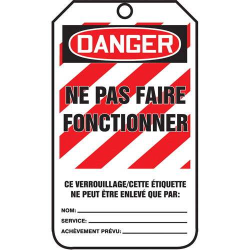 Lockout Tags, Cardstock, 3-1/8" W x 5-7/8" H, French Moffatt Supply & Specialties