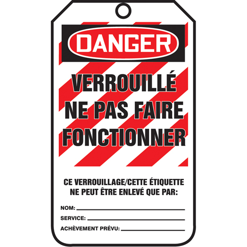 Lockout Tags, Plastic, 3-3/8" W x 5-7/8" H, French Moffatt Supply & Specialties