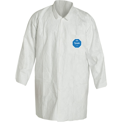 Lab Coat, Tyvek&reg; 400, White, Small Moffatt Supply & Specialties
