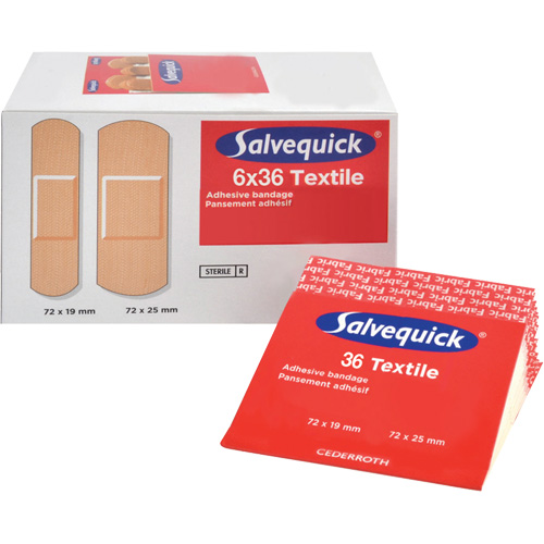 Syst&egrave;mes de distribution de bandages Salvequick - recharges st&eacute;riles, Rectangulaire/carr&eacute;e, Tissu, St&eacute;rile Moffatt Supply & Specialties