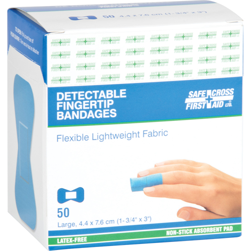 Bandages, Fingertip, 3", Fabric Metal Detectable, Sterile Moffatt Supply & Specialties