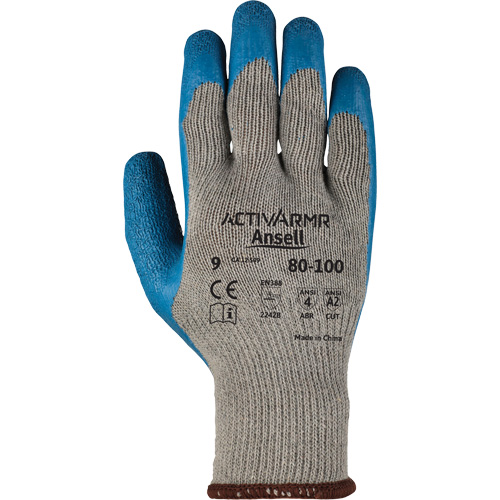 Gants ActivArmr 80-100, 8/Moyen, R&ecirc;vetement Latex de caoutchouc, Calibre 10, Enveloppe en Polyester/Coton Moffatt Supply & Specialties